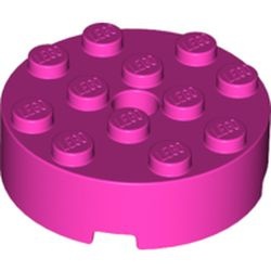 87081-47 Steen, rond 4x4 zonder gaten zijkant roze, donker NIEUW *5D000