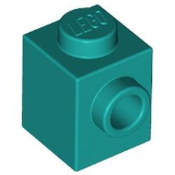 87087-39 Steen 1x1 noppen 1 zijde turquoise, donker NIEUW *1B034