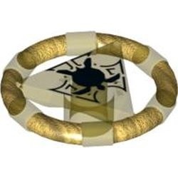 87748pb02-19 Ring met driehoek in het midden, schildpad patroon (Atlantis Treasure Key) transparant geel NIEUW *0L015