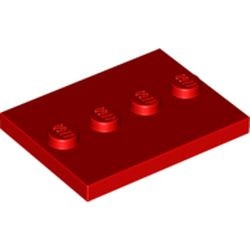 88646-5 Tegel 3x4 met 4 noppen in midden (ook platform minifig) rood NIEUW *