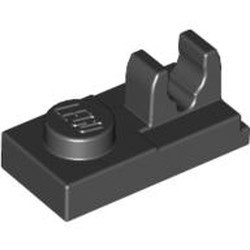92280-11 Platte plaat 1x2 met clip OP plaat zwart NIEUW *1B292