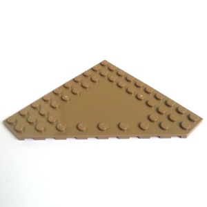 92584-69 Platte plaat 10x10 afgekapte hoek dubbele rij noppen zijkanten crème,donker NIEUW *5A025