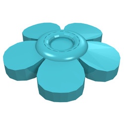93080g-156 Bloem met 5 blaadjes en pin blauw, middenazuur NIEUW *0L0000
