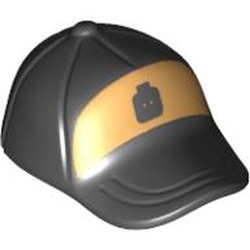 93219pb02-11 Cap met gebogen klep, goudkleurige voorkant, zwart minifig embleem zwart NIEUW *0L0000
