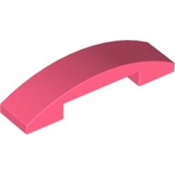 93273-220 Dakpan gebogen 1x4 DUBBEL geen noppen bovenop rood, koraal NIEUW *1B101