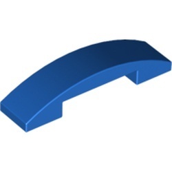 93273-7G Dakpan gebogen 1x4 DUBBEL geen noppen bovenop blauw gebruikt *1D037