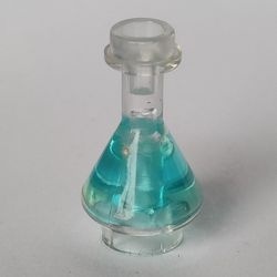 93549pb04-12 Laboratorium kolf met trans-lichtblauwe vloeistof transparant NIEUW *0D0000