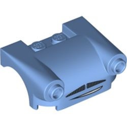 93597pb002-42G Spatbord 3x4 met koplampen, snor en glimlach blauw, midden NIEUW *5S014