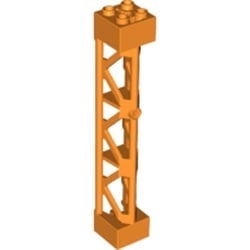 95347-4 Pilaar 2x2x10 TYPE 4 vakwerk driehoekig open alle zijden DRIE SECTIES oranje NIEUW *2B071