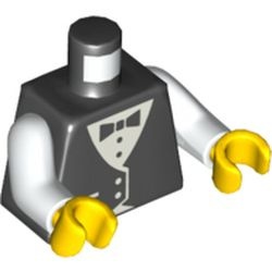 973p20c01-11 Torso, zwart vest met vlinderdas, witte armen zwart NIEUW *0B0000