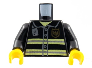 973pb0300c01-11 L1-20 Brandweeruniform met veiligheidsstrepen zwart NIEUW *0B0000