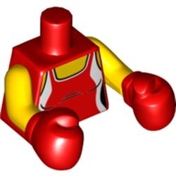 973pb2394c01-5 Torso, Tank top met wit, rode box handschoenen (col016-8/col251) rood NIEUW *0B0000