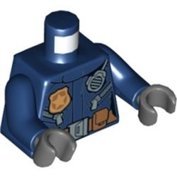 973pb2606c01-63 Torso, politiejas met gouden badge en radio blauw, donker NIEUW *0B0000