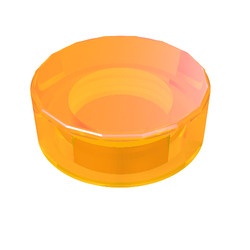 98138-98 Tegel 1x1 ROND transparant oranje NIEUW *1B141