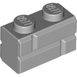 98283-86 Steen met baksteenmotief 1x2 grijs, licht (blauwachtig) NIEUW *