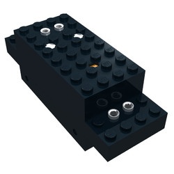 bb0006-11G Motor, Treinmotor 4,5 volt (batterijtrein) 12x4x 3 1/3 PAKKERZENDING zwart gebruikt *5D0000