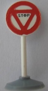 bb140pb03c01-1 CLASSIC Verkeersbord- STOP (oude type) dikke voet wit gebruikt *0L0000