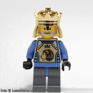 cas258G Koning Mathias, blauw vest met leeuw, Kroon gebruikt *0M0000