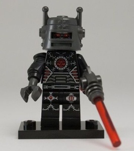 col08-1 COLPROMO Slechte robot met raygun, tr rode stok ;lengte 3 en standaard NIEUW *0M0000