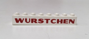 crssprt01pb15-1G Steen 1x8 ZONDER bodemtubes WURSTCHEN dikke letters wit gebruikt *5V07-02