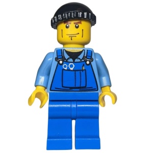 cty0076G Man, overall en zwarte muts gebruikt *0M0000