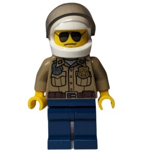 cty0276G Bospolitie, donkercreme shirt, donkerblauwe benen en witte helm gebruikt *0M0000