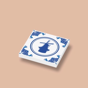 CUS3041 Tegel 2x2 Delfts Blauw - Molen wit NIEUW *0A000