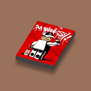 CUS3054 Tegel 2x3 Ame72 I'm Banksy! rood rood NIEUW *0A000