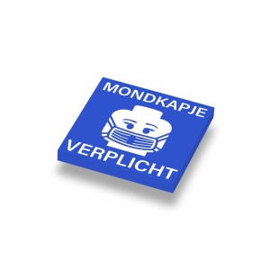 CUSE8146 Tegel 2x2 Mondkapje verplicht BLAUW blauw *0A000