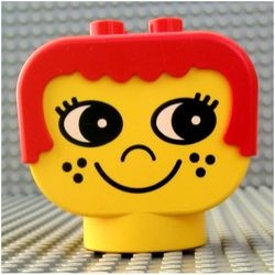 dup002-G Duplo figuur, hoofd met rood haar en sproeten (PAKKETPOST) *