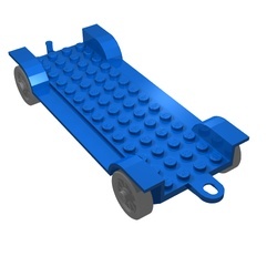 fabaa1-7G Autochassis Fabuland 14x6 blauw gebruikt *