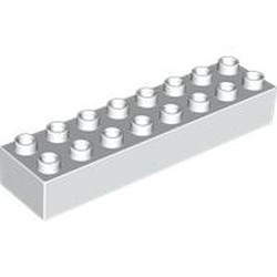 HU4199-1 COMPATIBEL met DUPLO steen 2x8 (Hubelino) wit NIEUW *