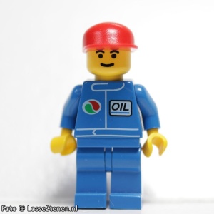 oct017G Octan - Blauwe overall met OCTAN logo, rode Cap, blauw benen, standaard hoofd gebruikt *0M0000