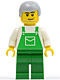 ovr032G Groene overall, lichtblauwgrijze cap gebruikt *0M0000