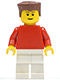 soc118G Voetbal- Voetballer, rood shirt, plat roodbruin haar, torso sticker #2 gebruikt *0M0000