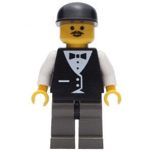 twn004G Zwarte cap, hoofd met klein snorretje, jaquette, donkergrijze broek gebruikt *0M0000