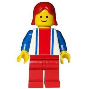 ver011G Vertical Lines rode & blauw - blauw armen - rode benen, blauw armen, rode Female Hair gebruikt *0M0000