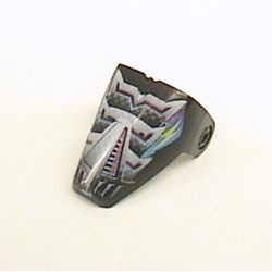 x209pb05-11G Technic Throwbot vizier met Spark patroon zwart gebruikt *5S044