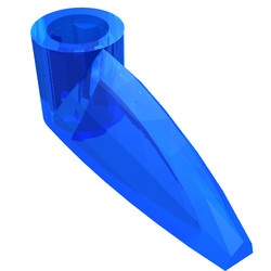 x346-14 Deurknop/Tand 1x3 met asgat transparant donkerblauw NIEUW *1B059