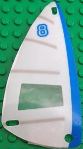 x66px13-12G Zeil 6x12 Horizontale grijze strepen, verticale blauwe streep (plastic) transparant gebruikt *5D000