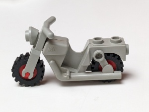 x81c01-9G Motorfiets met rode wielvelgen lichtgrijs (klassiek) gebruikt *1D038