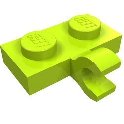11476-34 Platte plaat 1x2 met horizontale clip LANGE einde lime NIEUW *1B291