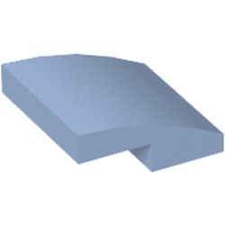 15068-105 Dakpan rond 2x2x2/3 geen noppen afgerond blauw, lichthelder NIEUW *1B103