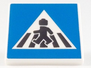 15210pb084-1 Verkeersbord- vierkant, met zebrapad en LEGO figuur NIEUW