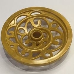 15744-115 Wiel voor wagon 43mm met ornamenten goud, parel NIEUW *