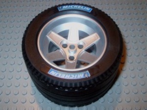 22969c03-67G Wiel 62x46mm Technic Racing groot met opdruk 'MICHELIN' (PAKKETPOST) zilver, metallic gebruikt *