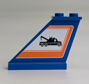 2340pb049L-7G Staart met vrachtwagen LINKS (sticker) blauw gebruikt *1D041
