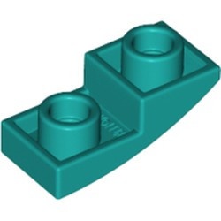 24201-39 Omgekeerde dakpan 2x1 rond turquoise, donker NIEUW *1B105