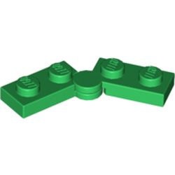 2429c01-6G Scharnierplaat 1x4 compleet (horizontaal 2 x 1x2) groen gebruikt *6K2