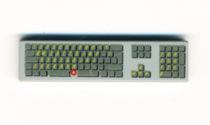 2431px15-9G Tegel 1x4 toetsenbord lichtgrijs (klassiek) gebruikt *5t04-07